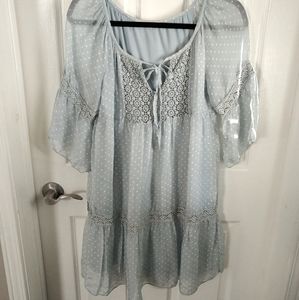 Bellambia Sheer Baby Blue Boho Top